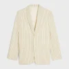 classic jacket in striped wool