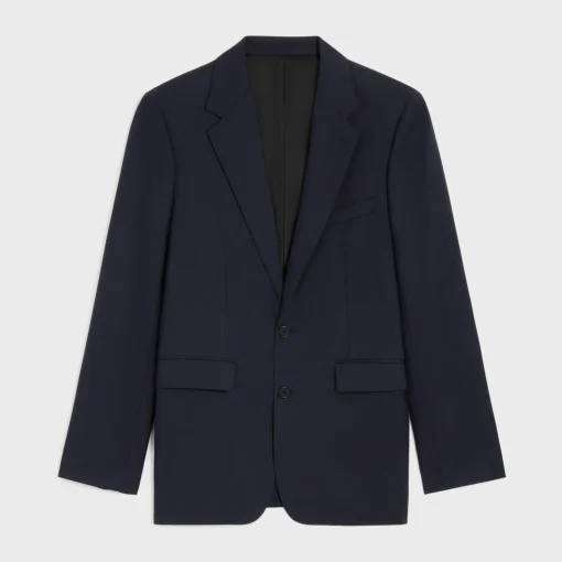 Classic jacket in wool gabardine