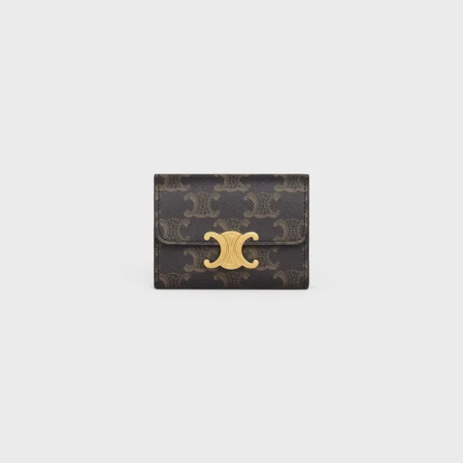 COMPACT WALLET WITH COIN TRIOMPHE in triomphe canvas
