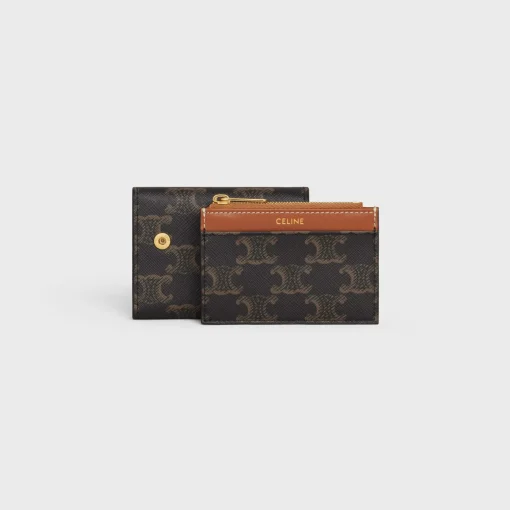 COMPACT WALLET WITH COIN TRIOMPHE in triomphe canvas