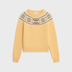 crew neck sweater in triomphe fair isle wool