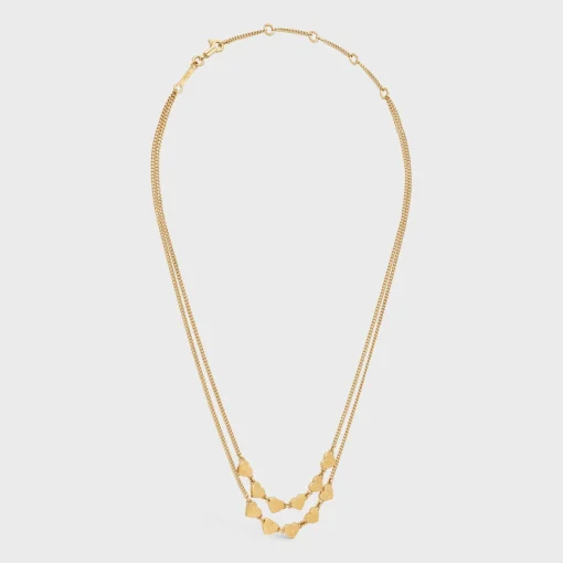 Cœur Celine Double Necklace in Brass with Gold Finish