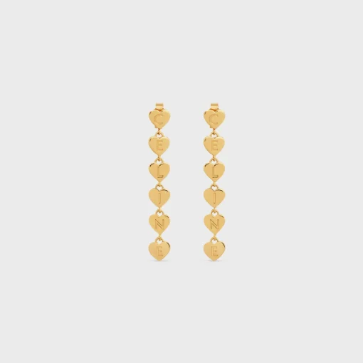 Cœur Celine Earrings in Brass with Gold Finish
