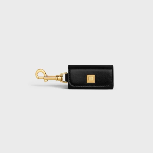 Dog Bags Holder in Smooth Calfskin with pyramid studs