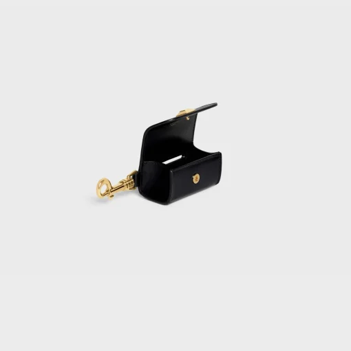 Dog Bags Holder in Smooth Calfskin with pyramid studs