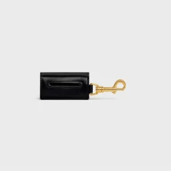 Dog Bags Holder in Smooth Calfskin with pyramid studs