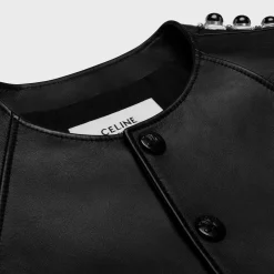 embroidered blouson jacket in soft lambskin