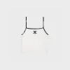 embroidered triomphe tank top in cotton jersey