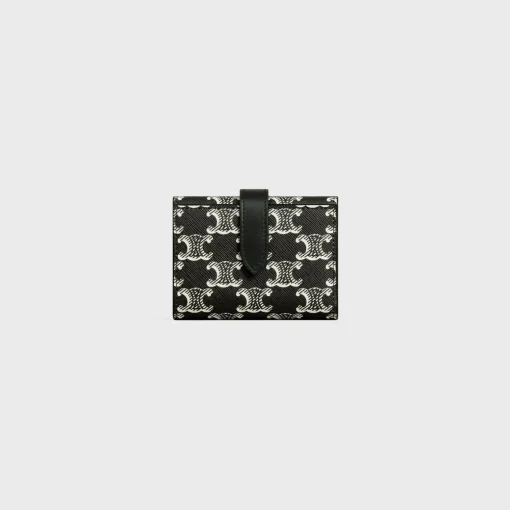 Fine Strap Wallet in Triomphe canvas two-tone and calfskin