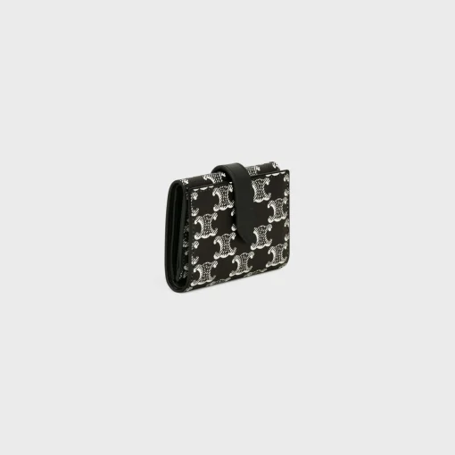 Fine Strap Wallet in Triomphe canvas two-tone and calfskin