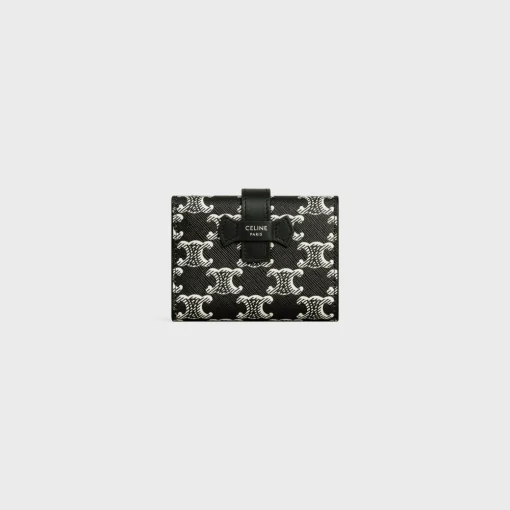 Fine Strap Wallet in Triomphe canvas two-tone and calfskin