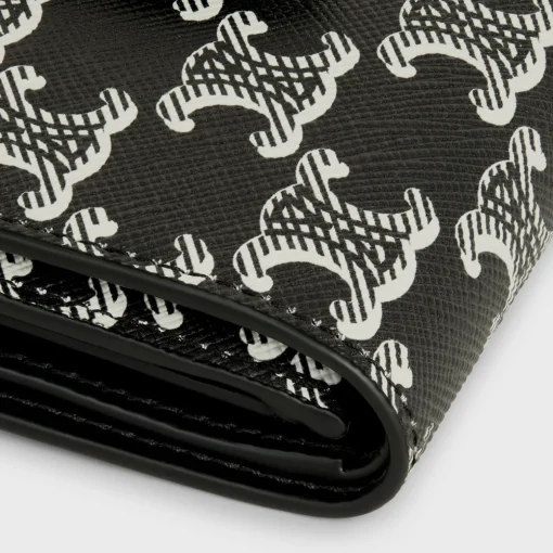 Fine Strap Wallet in Triomphe canvas two-tone and calfskin