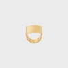 Formes Abstraites Pyramid Ring in Brass with Gold Finish