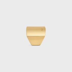 Formes Abstraites Pyramid Ring in Brass with Gold Finish