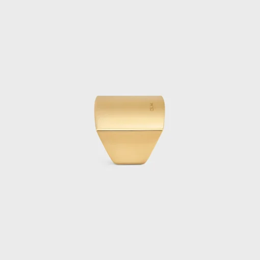 Formes Abstraites Pyramid Ring in Brass with Gold Finish