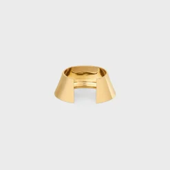 Formes Abstraites Pyramid Cuff in Brass with Gold Finish