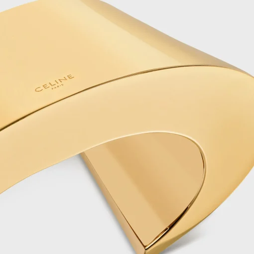Formes Abstraites Pyramid Cuff in Brass with Gold Finish