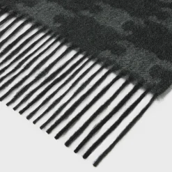 fringed scarf in monogram cashmere
