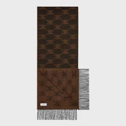 fringed scarf in monogram cashmere