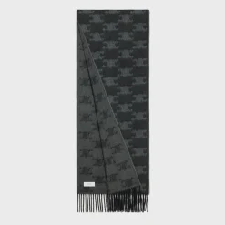 fringed scarf in monogram cashmere