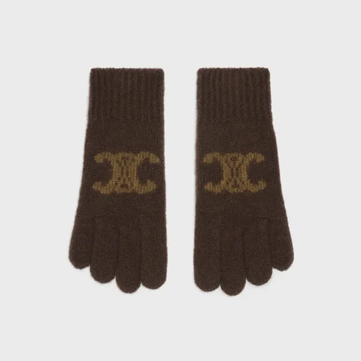gloves in monogram wool, cashmere and silk