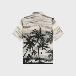 hawaiian shirt in printed crepe de chine