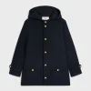 hooded Triomphe coat in wool felt