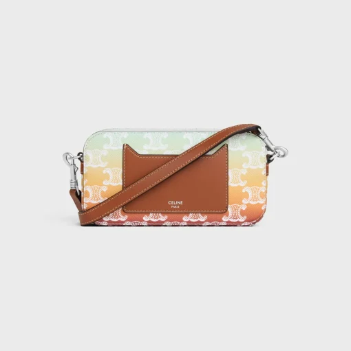 Horizontal pouch in TRIOMPHE CANVAS SUNSET WITH CELINE PRINT