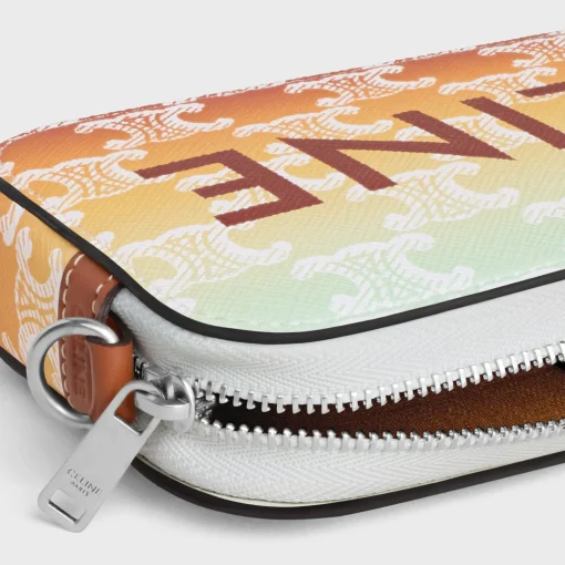 Horizontal pouch in TRIOMPHE CANVAS SUNSET WITH CELINE PRINT