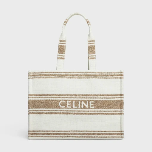 Large Cabas Thais in STRIPED TEXTILE WITH CELINE JACQUARD