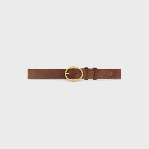 LARGE TWIN TRIOMPHE BELT in SUEDE CALFSKIN