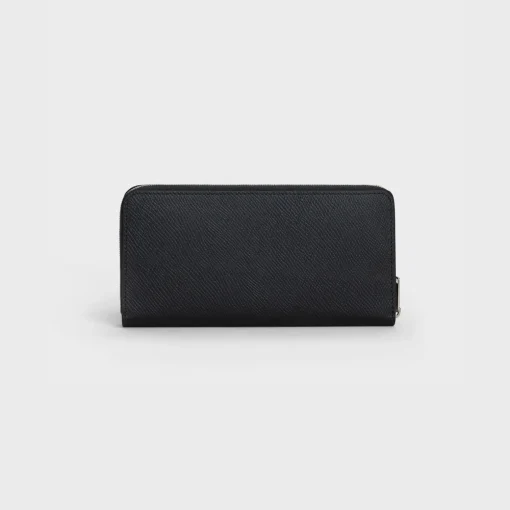 Large zipped wallet in Grained calfskin