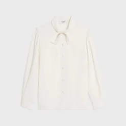 lavallière blouse in crêpe de soie and acetate