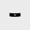 Le Soir Ribbon Hair Clip in Polyester, Calfskin, Brass with Gold Finish and Steel