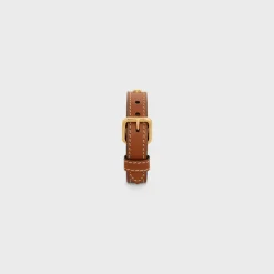Les Cuirs Celine Bracelet in Calfskin and Brass with Gold Finish