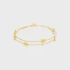 Les Perles Celine Double Bracelet in Brass with Gold Finish and Resin Pearls