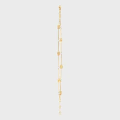 Les Perles Celine Double Bracelet in Brass with Gold Finish and Resin Pearls