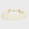 Les Perles Celine Necklace in Resin Pearls, Brass with Gold Finish and Steel