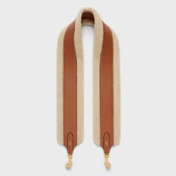 long strap in Shearling and calfskin