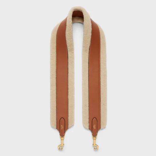 long strap in Shearling and calfskin