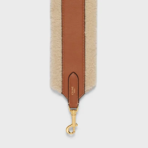long strap in Shearling and calfskin