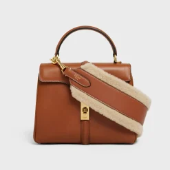 long strap in Shearling and calfskin