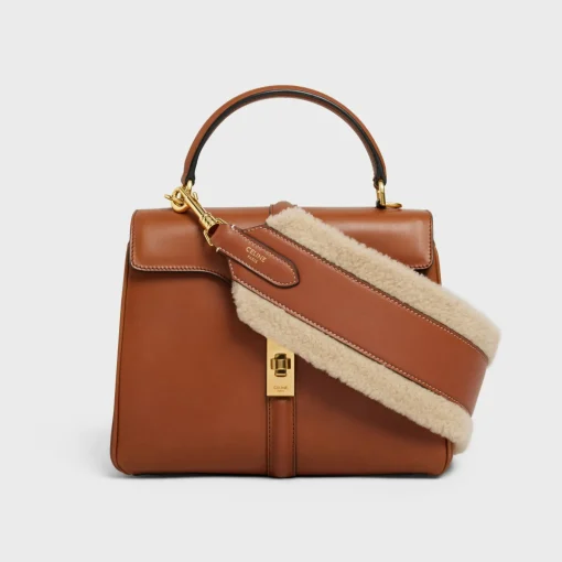 long strap in Shearling and calfskin