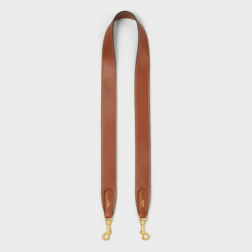 Long Strap in smooth calfskin with GOLD FINISHING