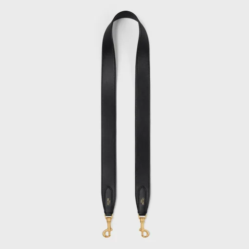Long Strap in smooth calfskin with GOLD FINISHING
