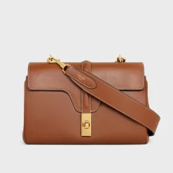 Long Strap in smooth calfskin with GOLD FINISHING