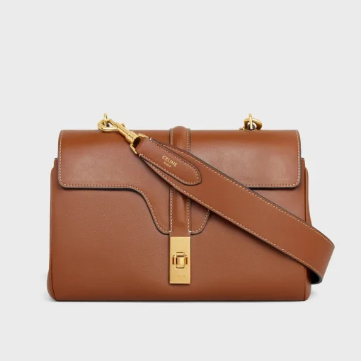 Long Strap in smooth calfskin with GOLD FINISHING