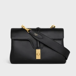 Long Strap in smooth calfskin with GOLD FINISHING