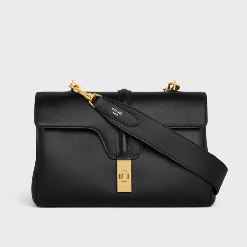 Long Strap in smooth calfskin with GOLD FINISHING