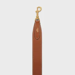 Long Strap in smooth calfskin with GOLD FINISHING